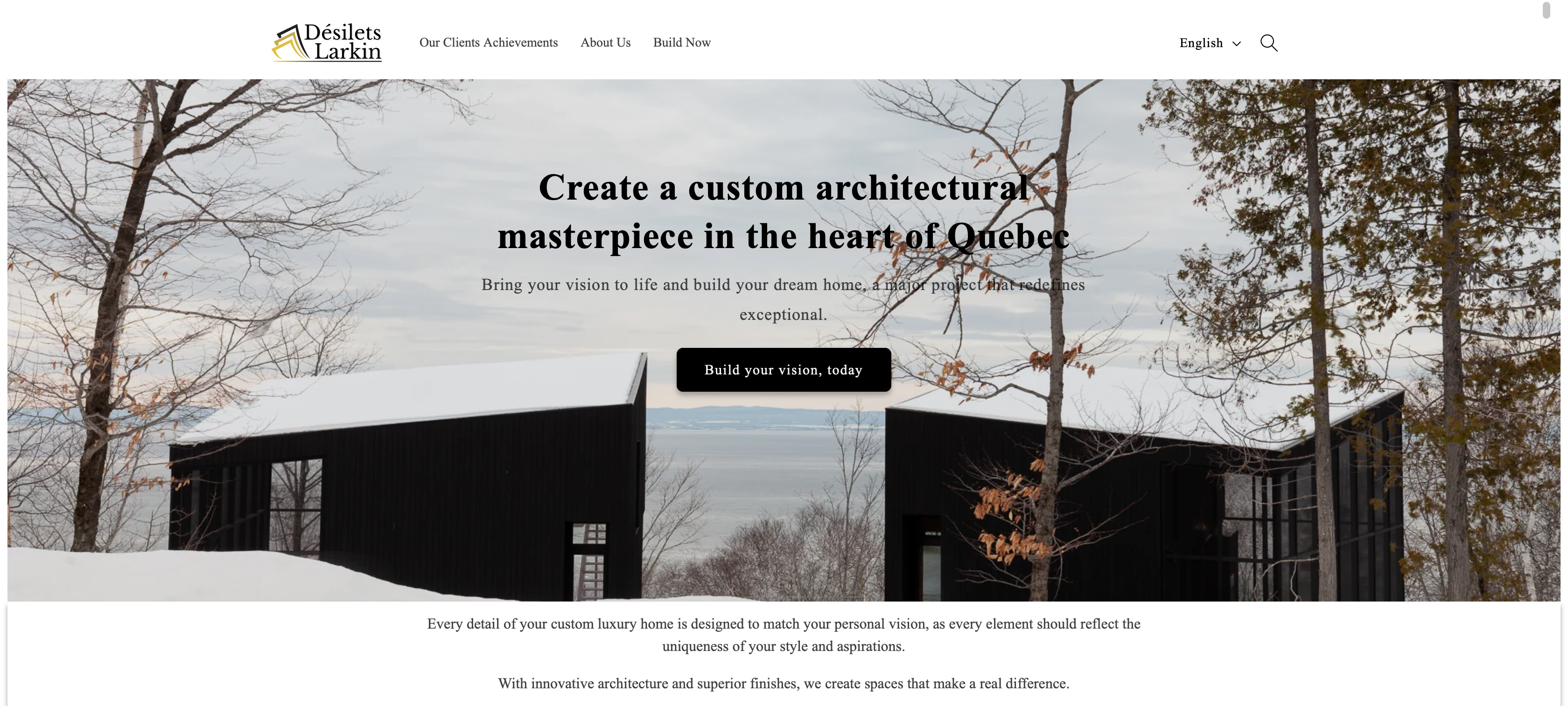 Site web Désilets-Larkin - Construction sur mesure